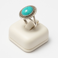 Bague Turquoise du Tibet AA argent 925 - Taille 59