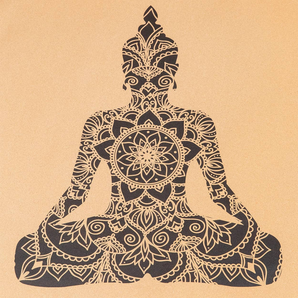 Tapis de méditation en liège et caoutchouc naturel - Bouddha