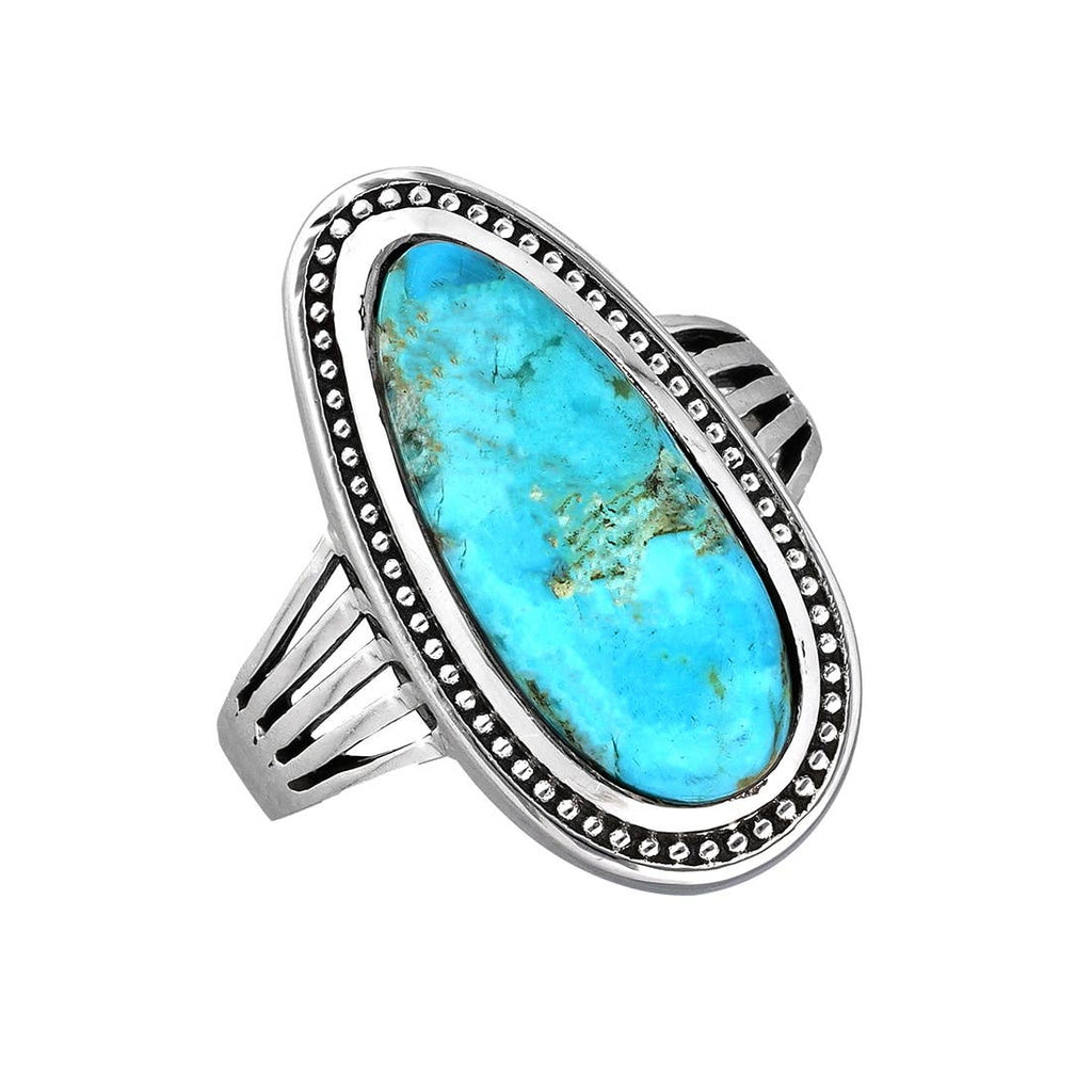 Bagues en turquoise Mohave bleue en argent sterling 925