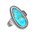 Bagues en turquoise Mohave bleue en argent sterling 925