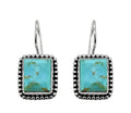 Boucles d'oreilles en argent sterling 925 avec pierre précieuse Turquoise Mohave