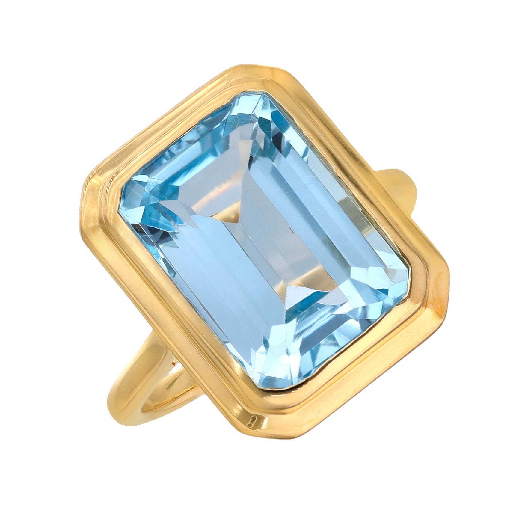 Bague Voûte Céleste en Argent Plaqué Or avec Topaze Bleu Ciel