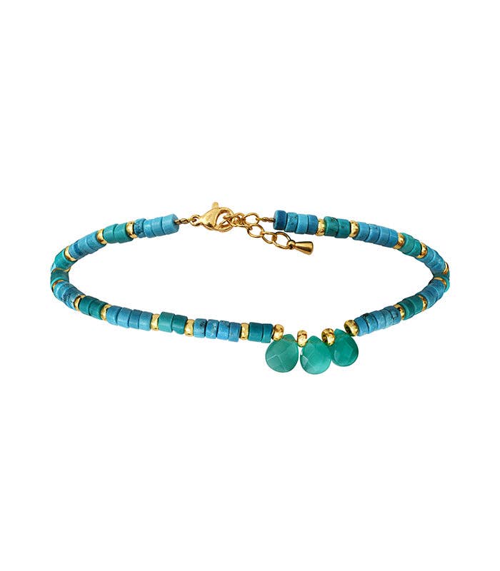 Chaine de cheville GIULIA Turquoise ou Aventurine (Une unité)
