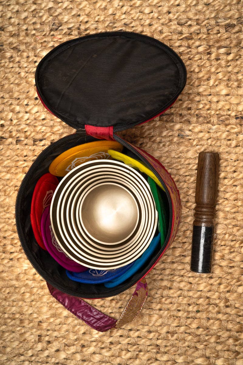 Bols tibétains Ensemble d'harmoniques des 7 chakras (Premium)