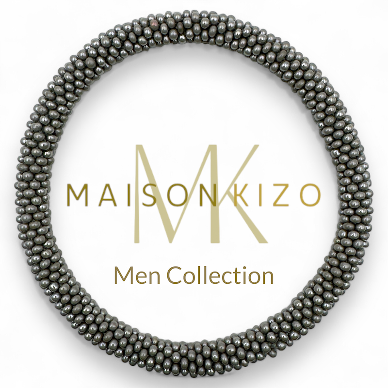Bracelet népalais HOMME - H07 Gris unis