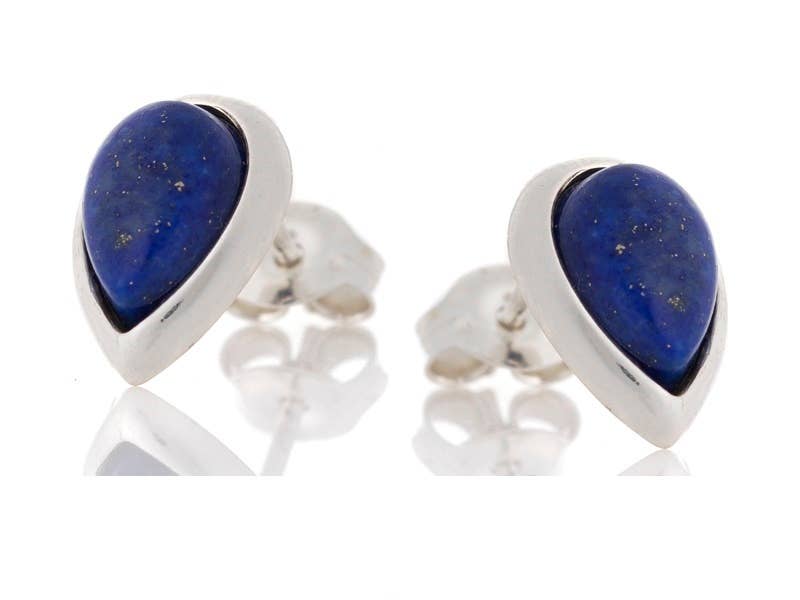Boucles d'oreilles Lapis-Lazuli bleu naturel, argent 925