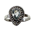 Bague Topaze bleue facettée Nigéria AA+ argent 925