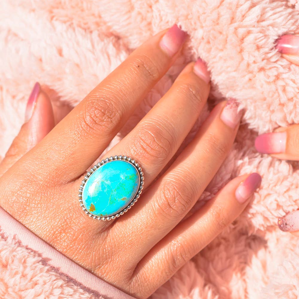 Bague Talisman Terrecrest en Argent 925 avec Turquoise Mohave Bleue