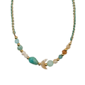 Collier Éclipse de Nouvelle Lune Amazonite Nacre Cristal