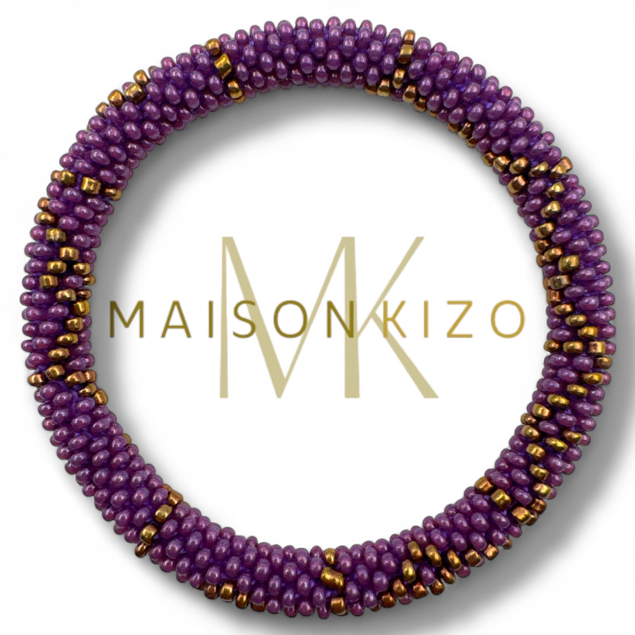 Nouvelle collection A/H 2026 Bracelet népalais B23 violet doré point