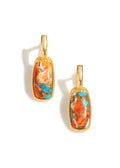 Boucles d'oreilles pendantes en composite de Turquoise Oyster plaquée or