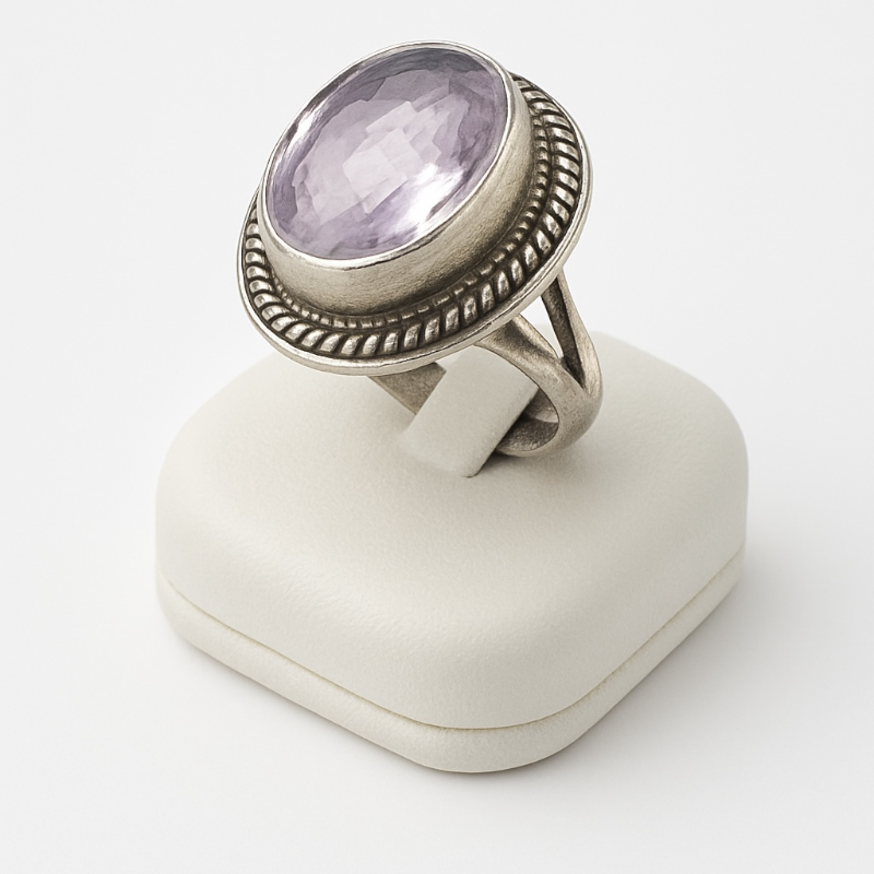 Bague Améthyste Brésil AA argent 925 - Taille 55