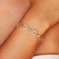 Bracelet de guérison des sept chakras en plaqué or Lapis-lazuli turquoise amazonite quartz rose rhodolite agate