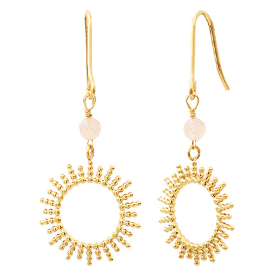 Boucles d'oreilles MARTINA Quartz Rose