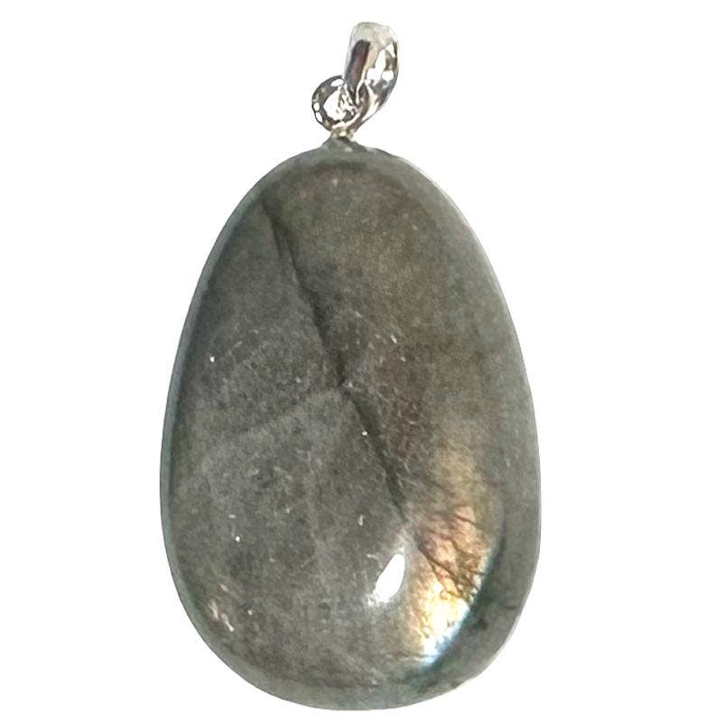 Pendentif Labradorite Madagascar A pierre roulée argent 925