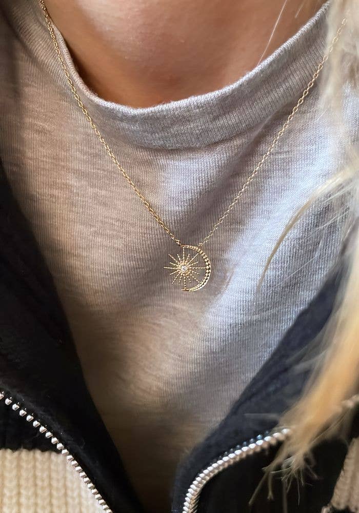 Collier SHANTI soleil lune ZIRCON