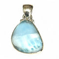 Pendentif larimar AA argent 925 - Pièce unique