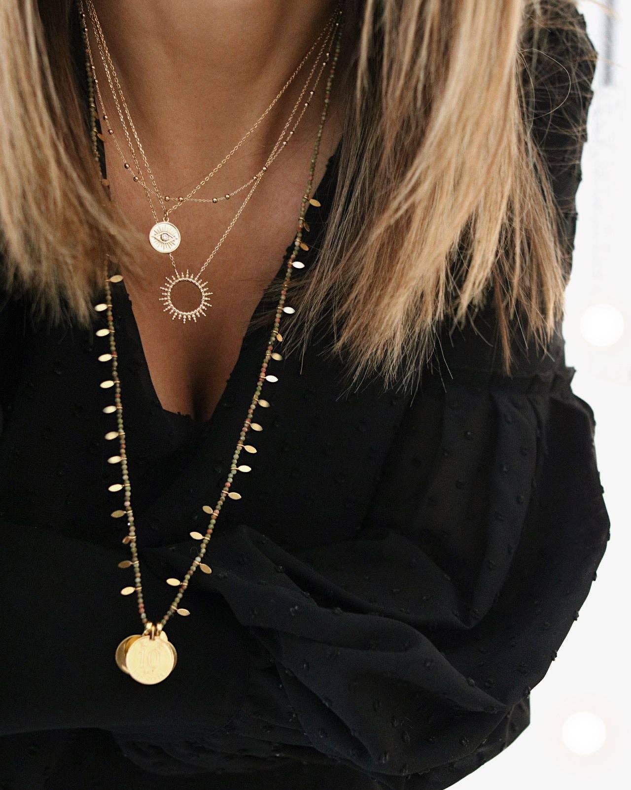 Collier SIRIUS Oeil Protecteur plaqué or