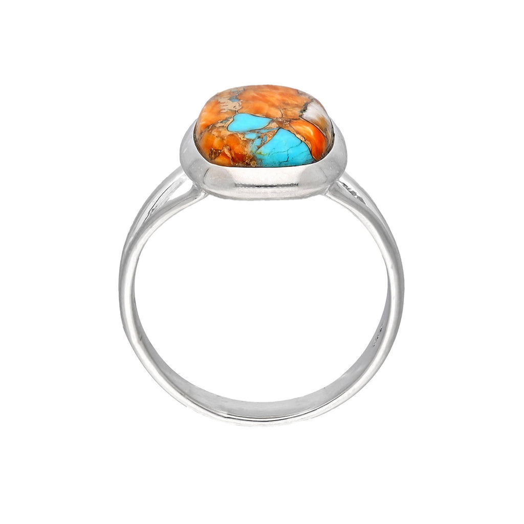 Bague Statement en Argent Sterling, Cuivre et Turquoise.