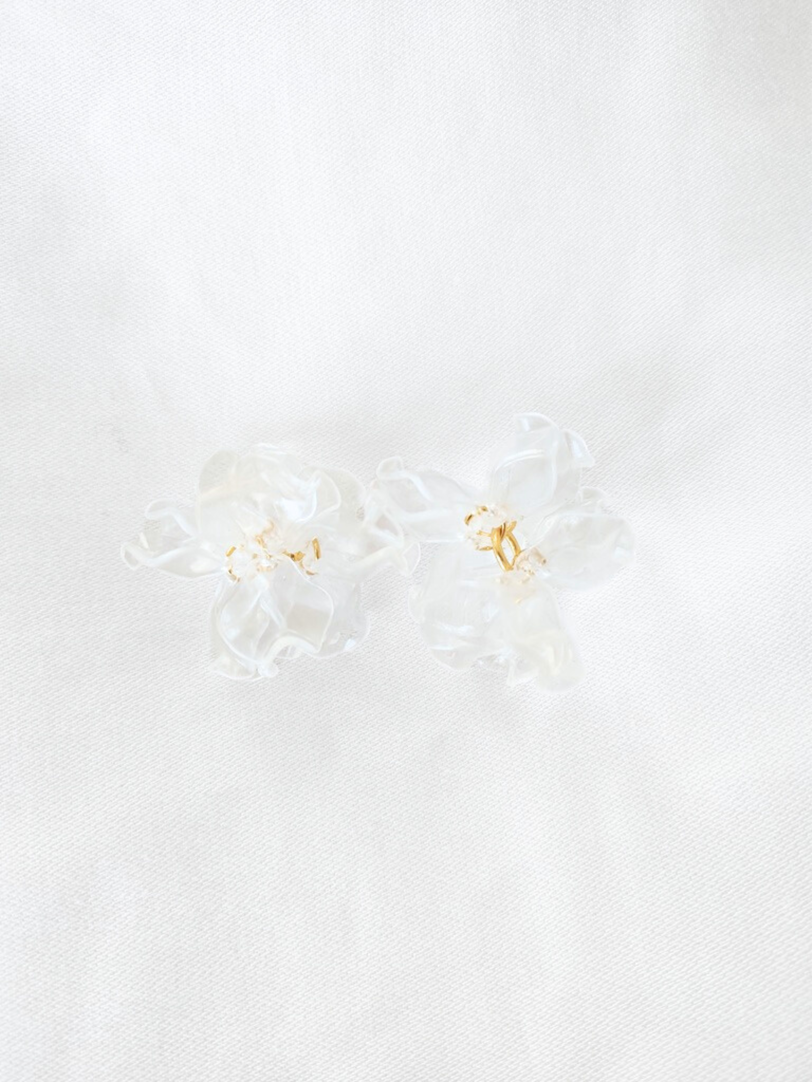 Boucles d'oreilles Créoles PEONY Fleurs Pivoine couleur au choix
