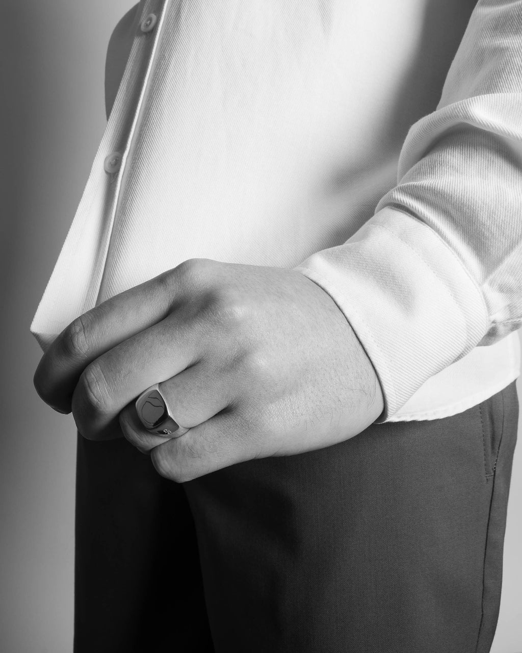 Stockholm - Bague à chevalet en argent sterling 925 - Homme