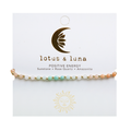 Bracelet de guérison 3 mm Positive Energy  Amazonite, Pierre de Soleil, Aventurine Rose, Quartz Rose