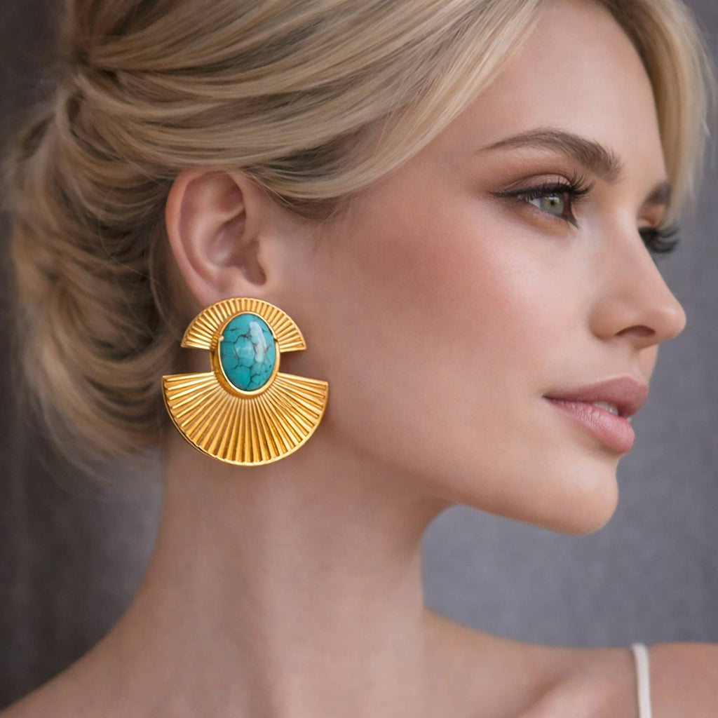 Boucles d'oreilles clous Turquoise