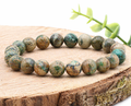 Bracelet boule 10mm Chrysocolle sur gangue AB