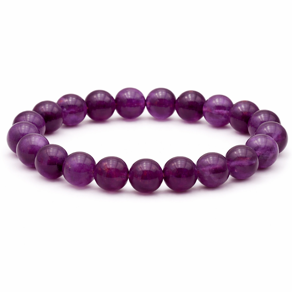 Bracelet boule 10mm Fluorine violette AA+ (09,5-10,5mm)