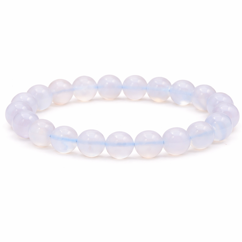 Bracelet boule 06mm calcédoine bleue Malawi A (taille 0)