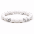 BRACELET BOULE 10MM HOWLITE BLANCHE A