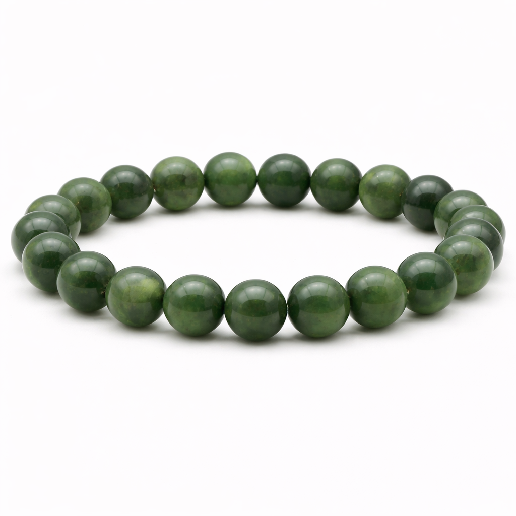 Bracelet boule 10mm Jade néphrite AA