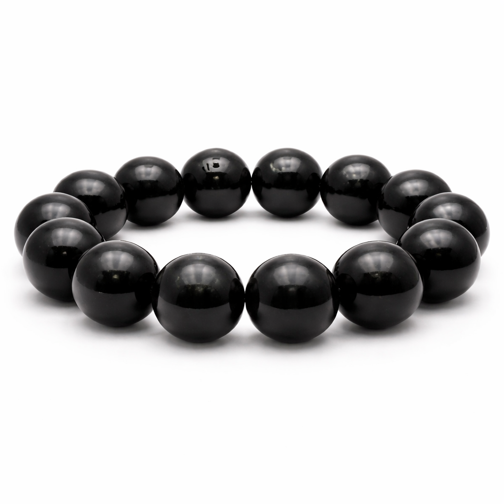 BRACELET BOULE 18cm OBSIDIENNE OEIL CÉLESTE AA