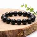 BRACELET BOULE 12MM OBSIDIENNE NOIRE A