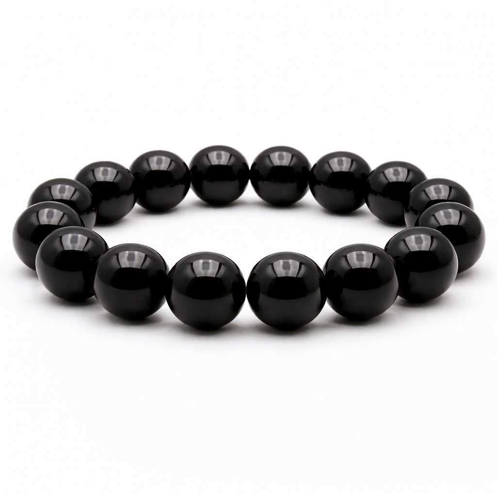 Bracelet boule 14mm obsidienne Oeil céleste AA