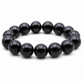 BRACELET BOULE 14MM TOURMALINE NOIRE A