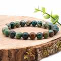 Bracelet boule 10mm Chrysocolle Perou AA+ (09,5-10,5mm)