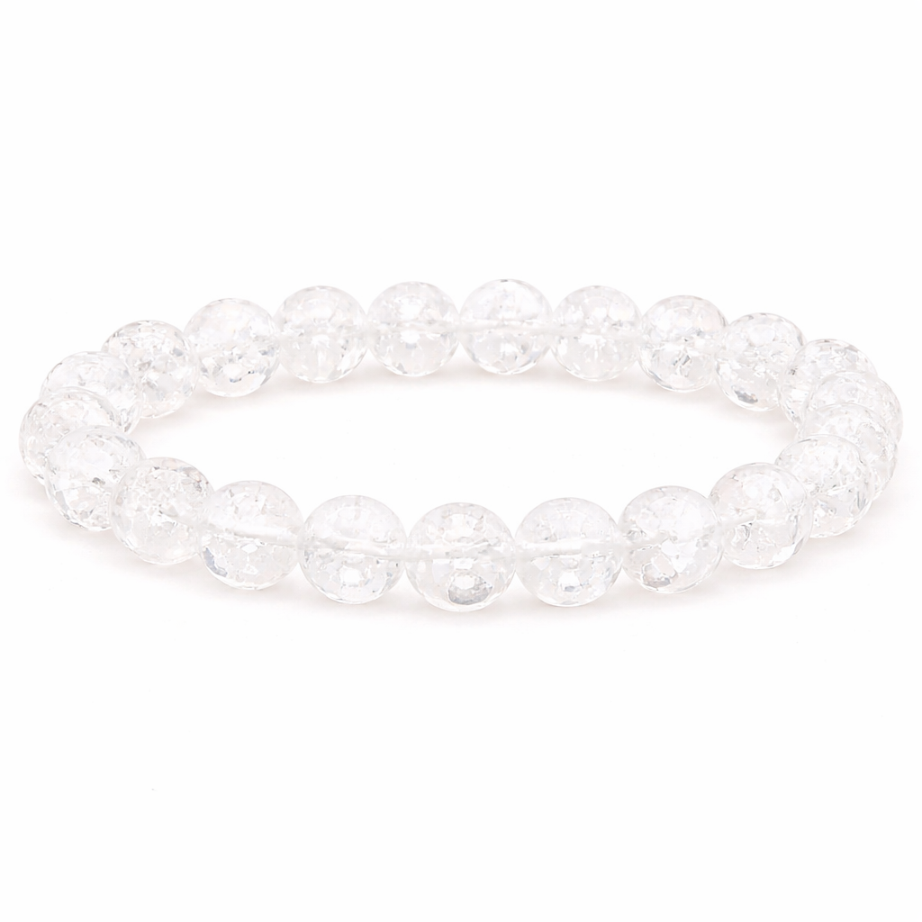 Bracelet boule 08mm Cristal de roche Crack A (taille 2)
