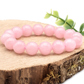 Bracelet boule 12mm Quartz rose Brésil A