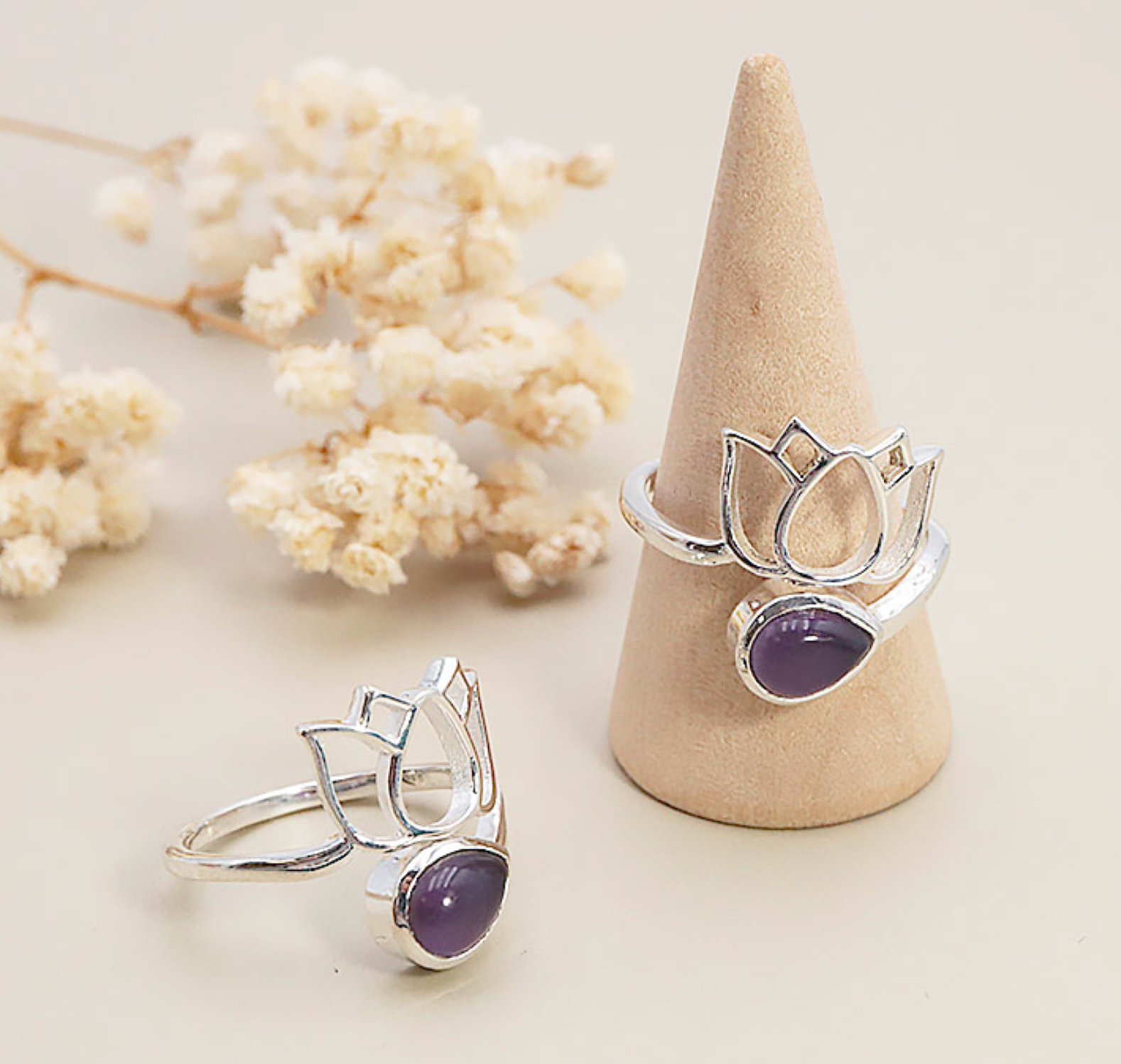 Bague argent 925 modele 02 Améthyste Brésil AA (1 piéce)