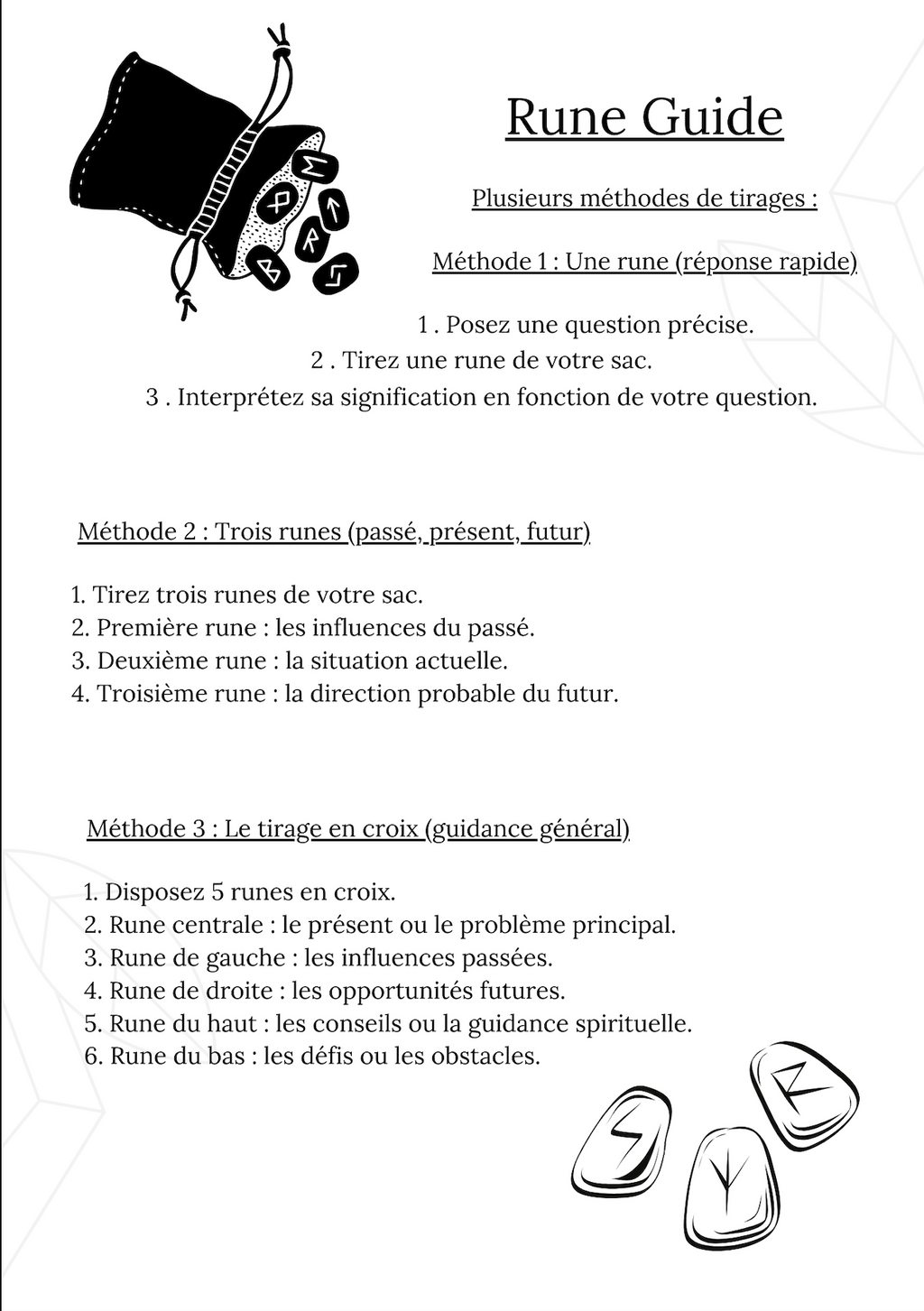 Runes set Améthyste Brésil A