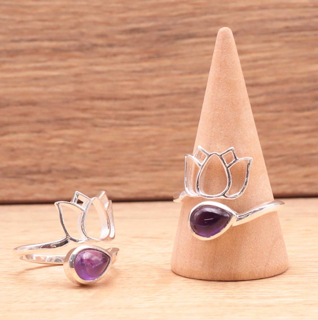 Bague argent 925 modele 02 Améthyste Brésil AA (1 piéce)