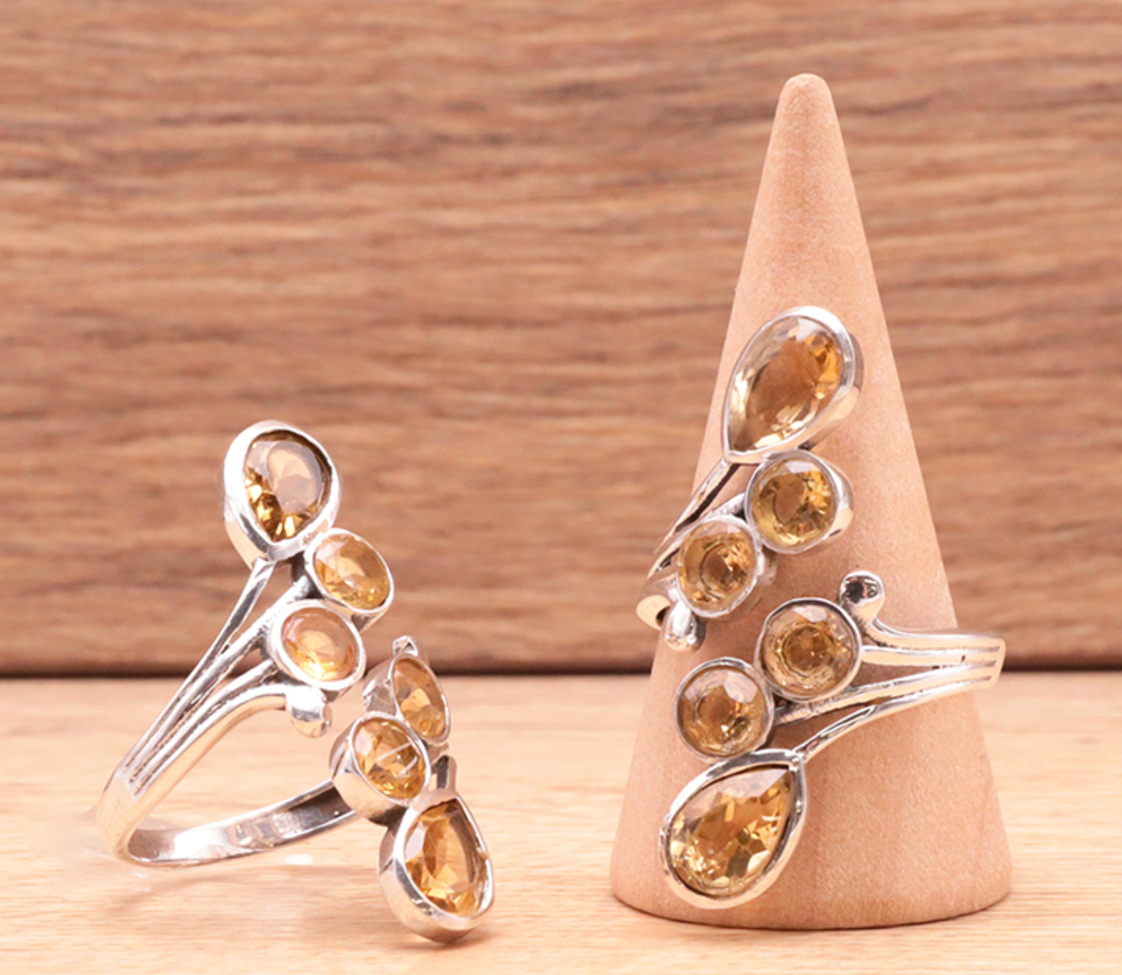 BAGUE ARGENT 925 MODÈLE 01 CITRINE FACETTÉE AAA