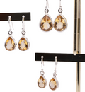 Boucles d'oreilles argent 925 citrine naturelle facettée AAA mod 3 / 7,50g