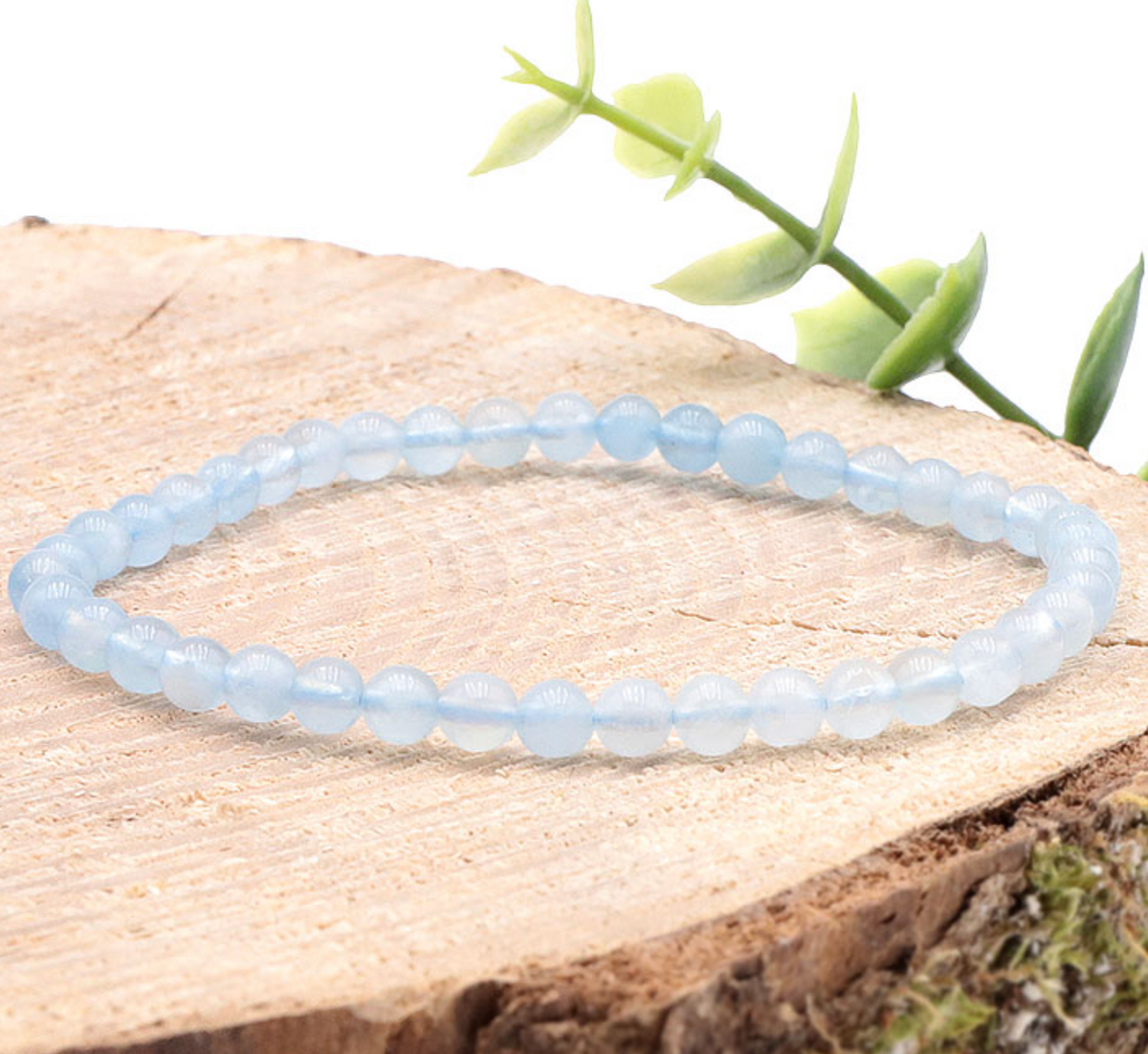 Bracelet boule 04mm Aigue marine Namibie AA+