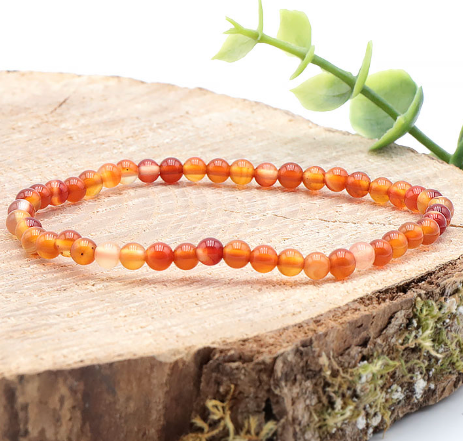 Bracelet boule 04mm Cornaline A