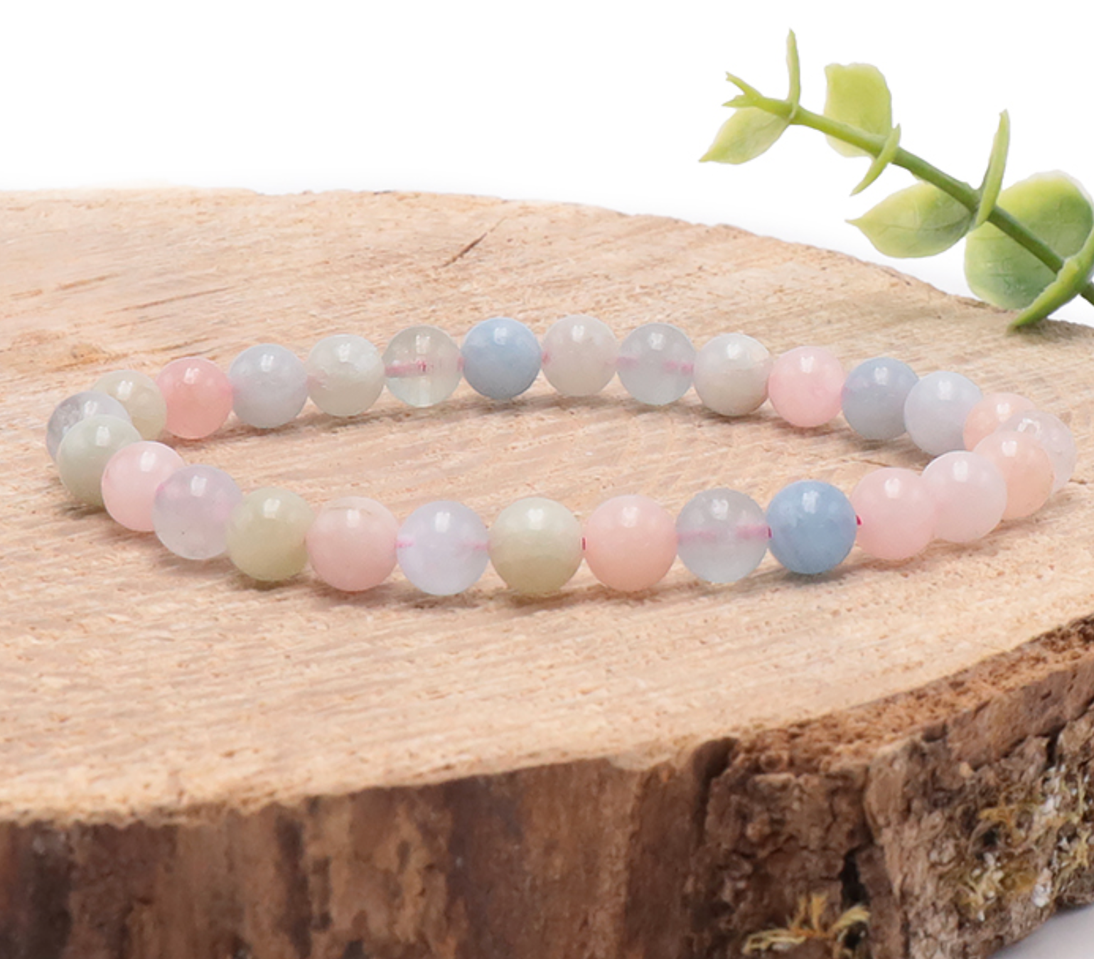 Bracelet boule 06mm beryls naturel A+