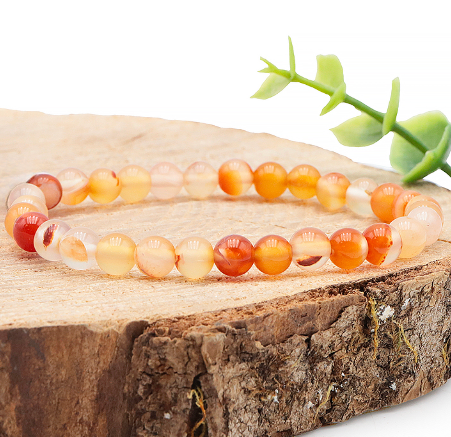 Bracelet boule 06mm Cornaline A