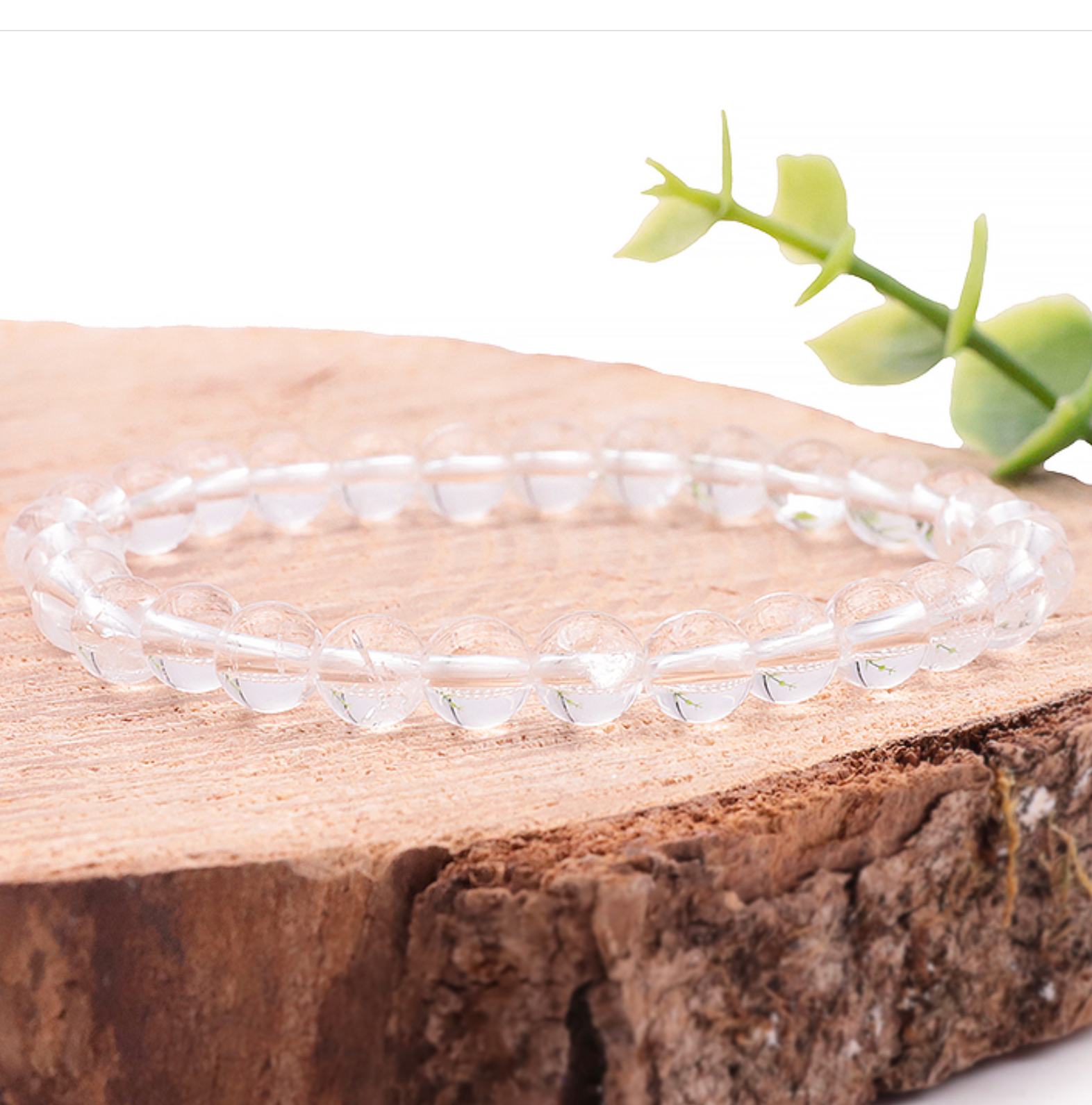 Bracelet boule 06mm Cristal de roche AA