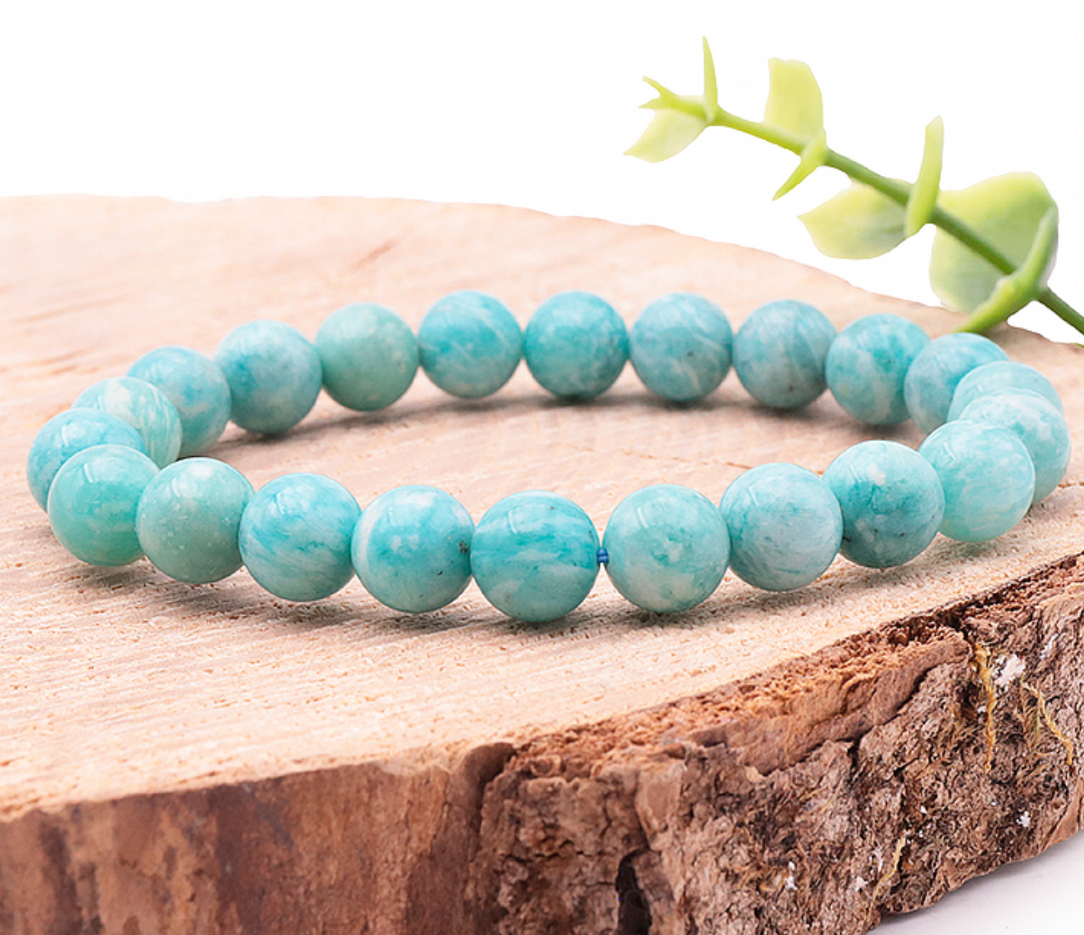 Bracelet boule 08mm Amazonite Pérou A